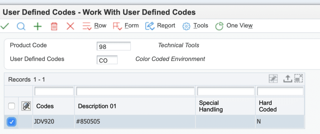 TIP : Customize JDE colors by environment with Tools 9.2.4+